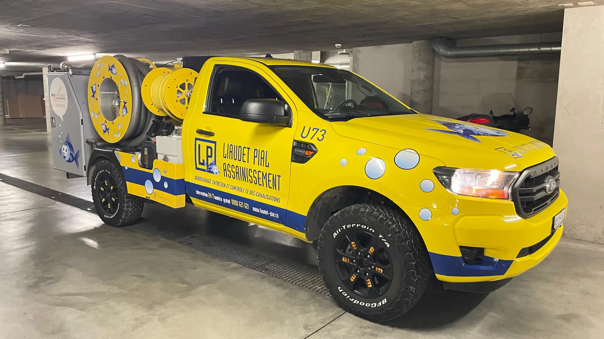 Ici, un de nos véhicules d’intervention prêt à agir, même dans les environnements les plus insolites